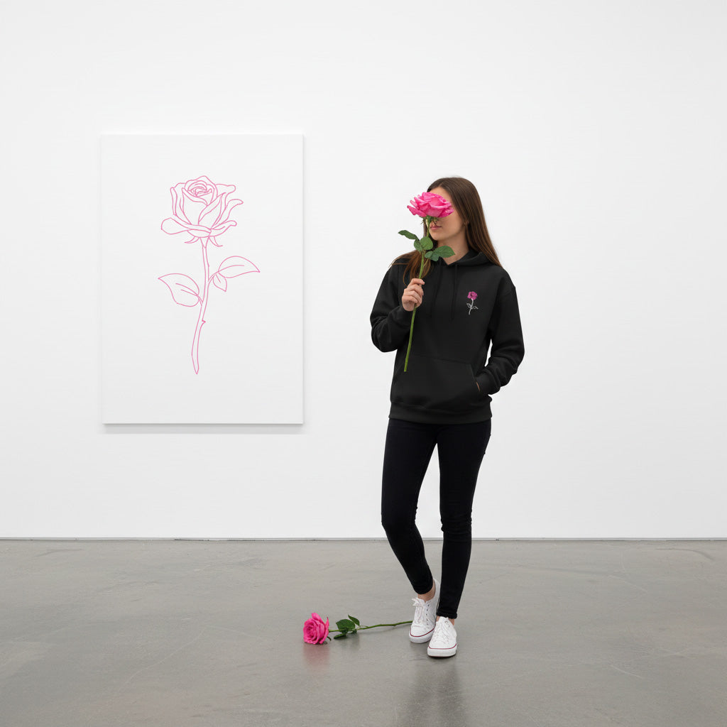 Self Love - Minimal Rose Hoodie